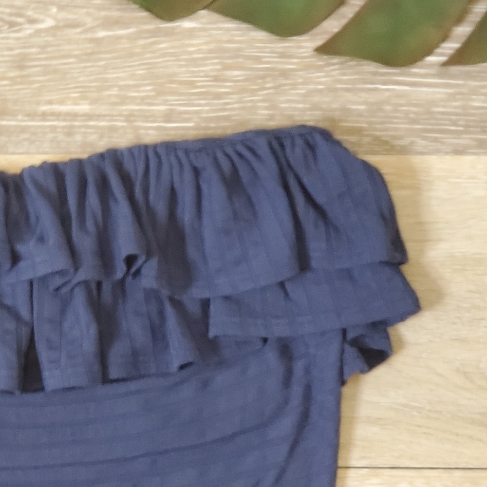 Indigo Ruffle Layer Bodysuit - Picture 3 of 4